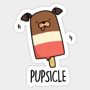 Pupsicle Cute Puppy Popsicle Pun Sticker